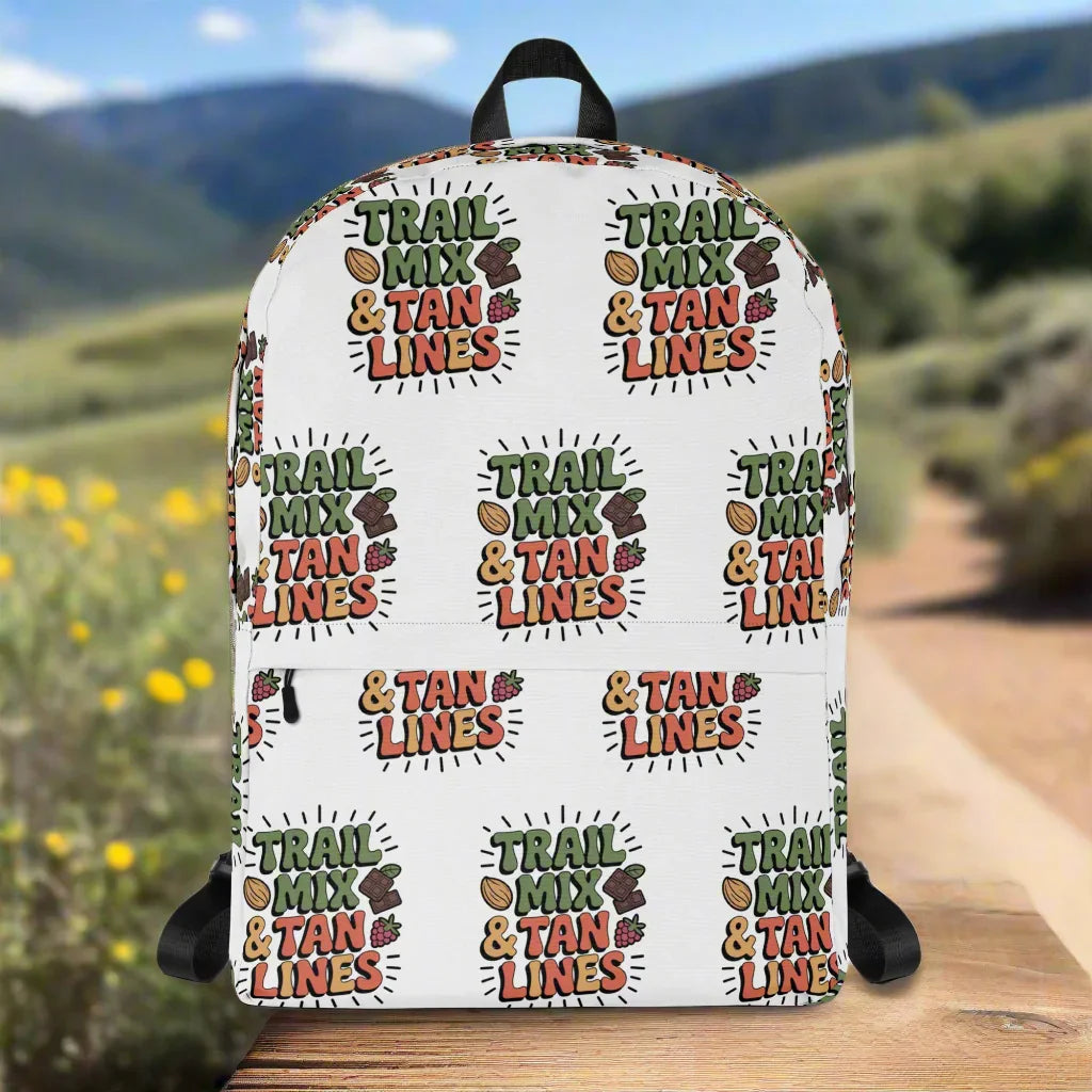 Trail Mix and Tan Lines Backpack – Colorful Hiking Graphic - RaZits