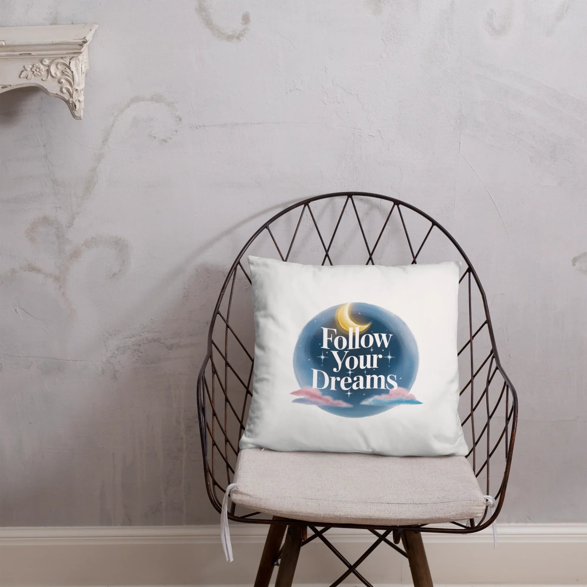 Follow Your Dreams Pillow – Celestial Quote Cushion - RaZits