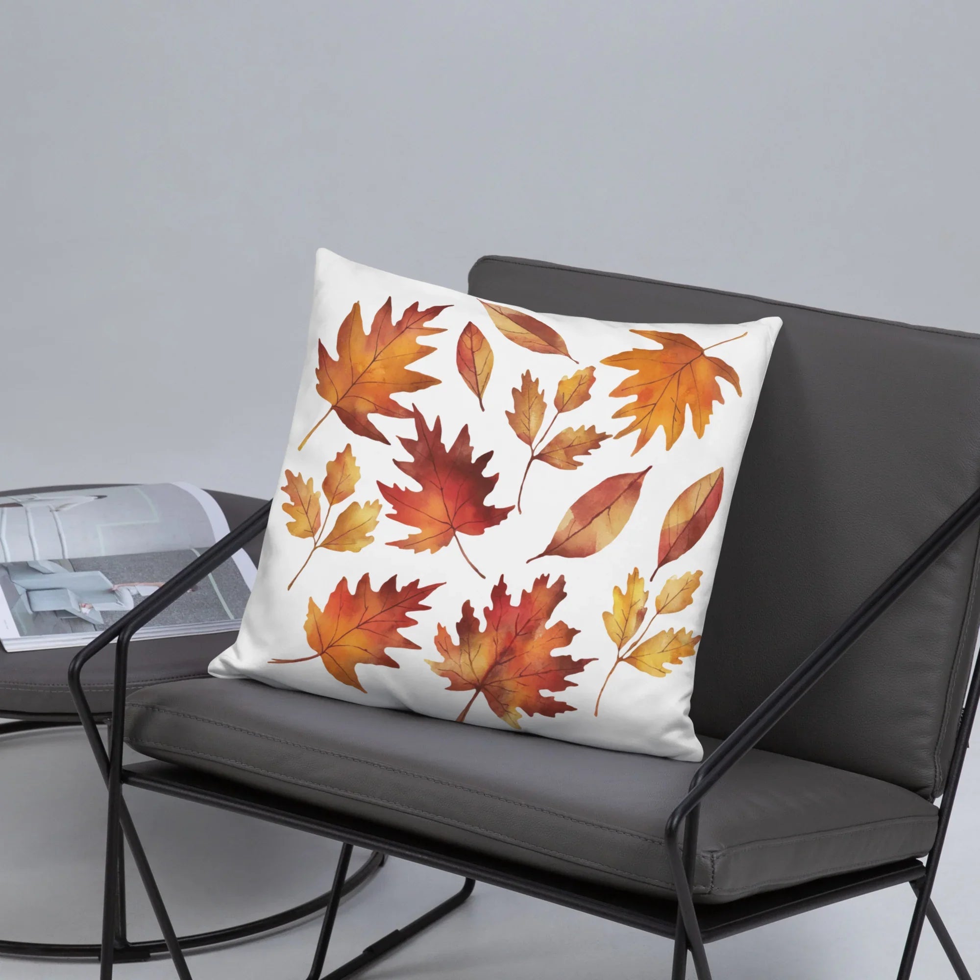 Fall Leaves Throw Pillow – Watercolor Autumn Leaf Print | Cozy Seasonal Cushion for Rustic & Thanksgiving Decor - RaZits