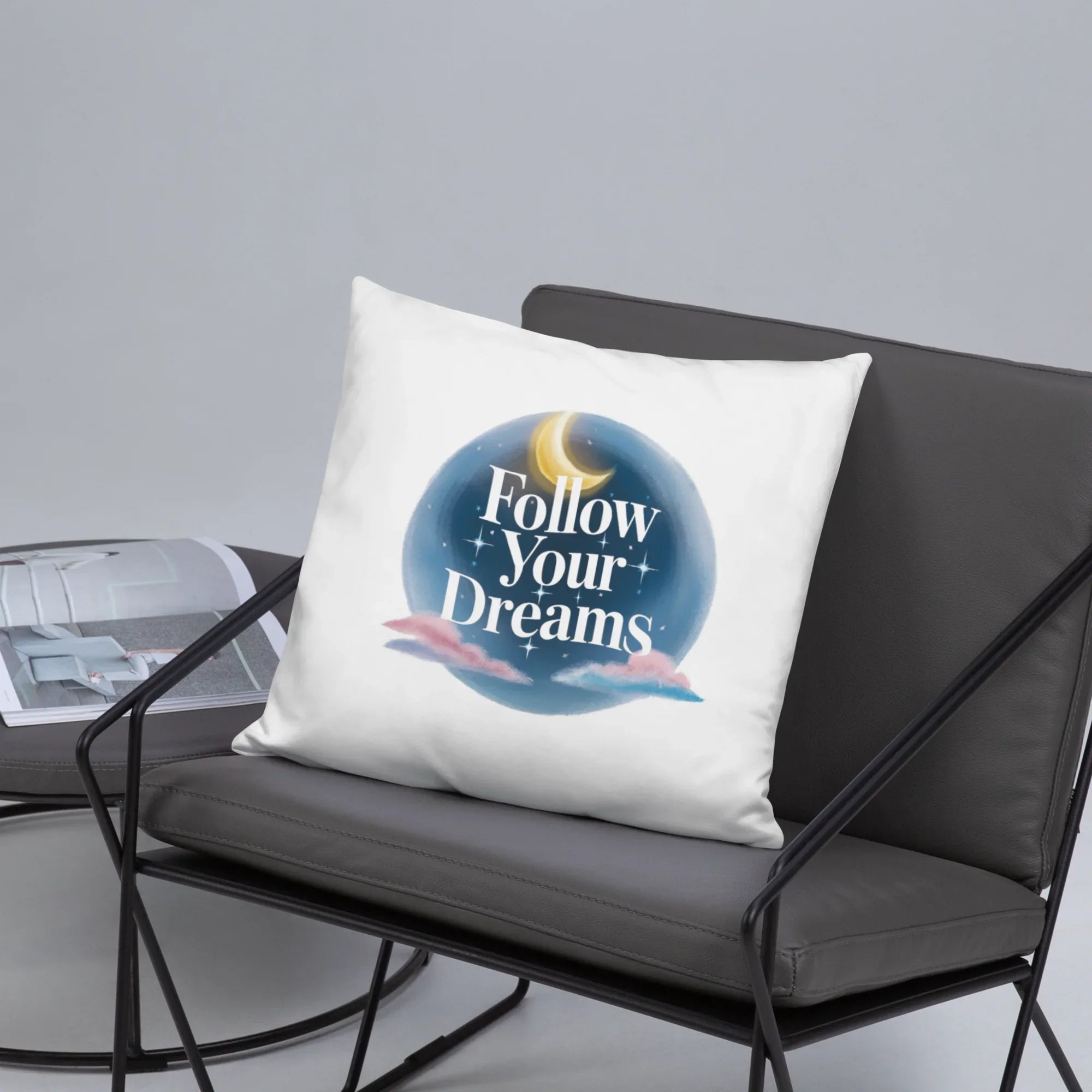 Follow Your Dreams Pillow – Celestial Quote Cushion - RaZits