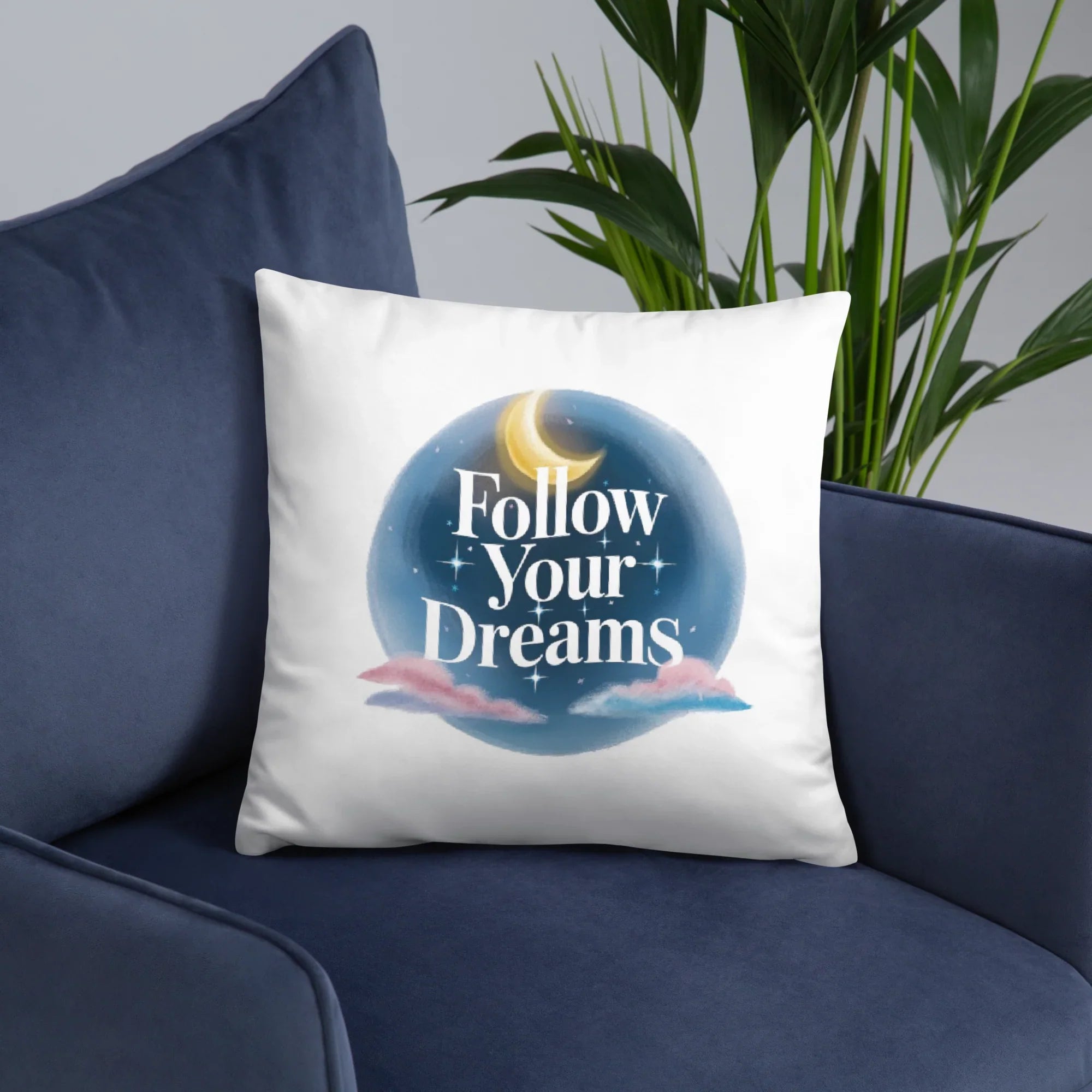 Follow Your Dreams Pillow – Celestial Quote Cushion - RaZits