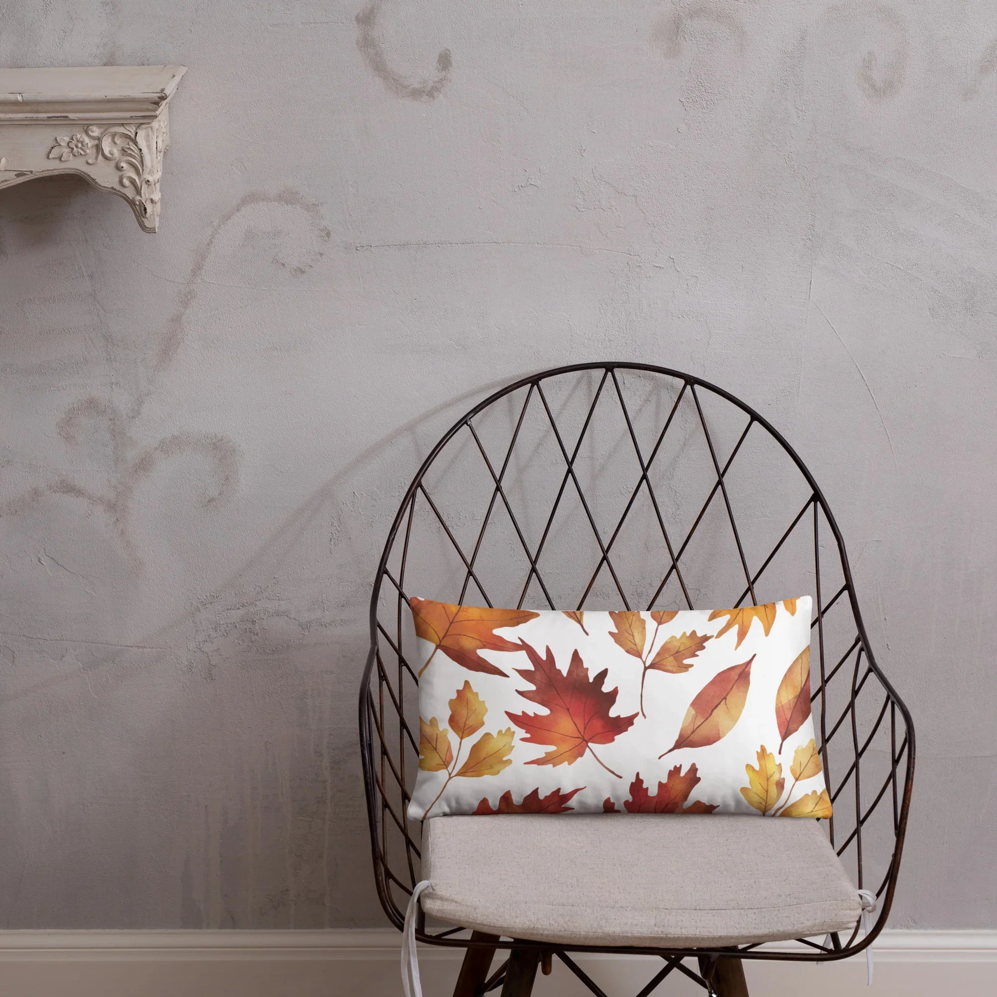 Fall Leaves Throw Pillow – Watercolor Autumn Leaf Print | Cozy Seasonal Cushion for Rustic & Thanksgiving Decor - RaZits