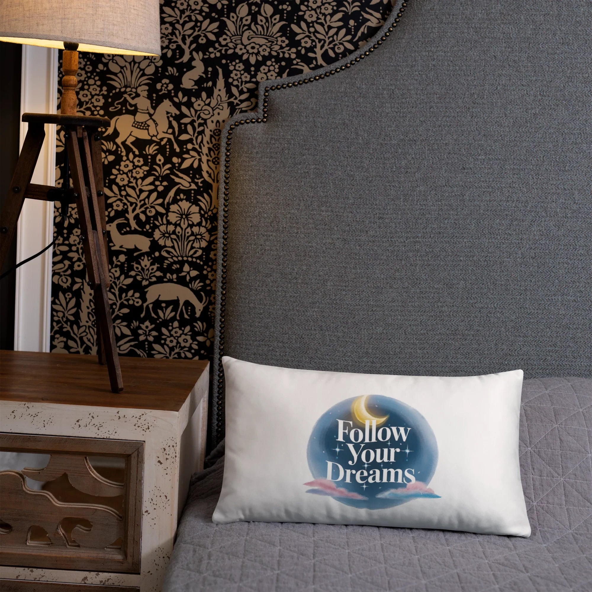 Follow Your Dreams Pillow – Celestial Quote Cushion - RaZits