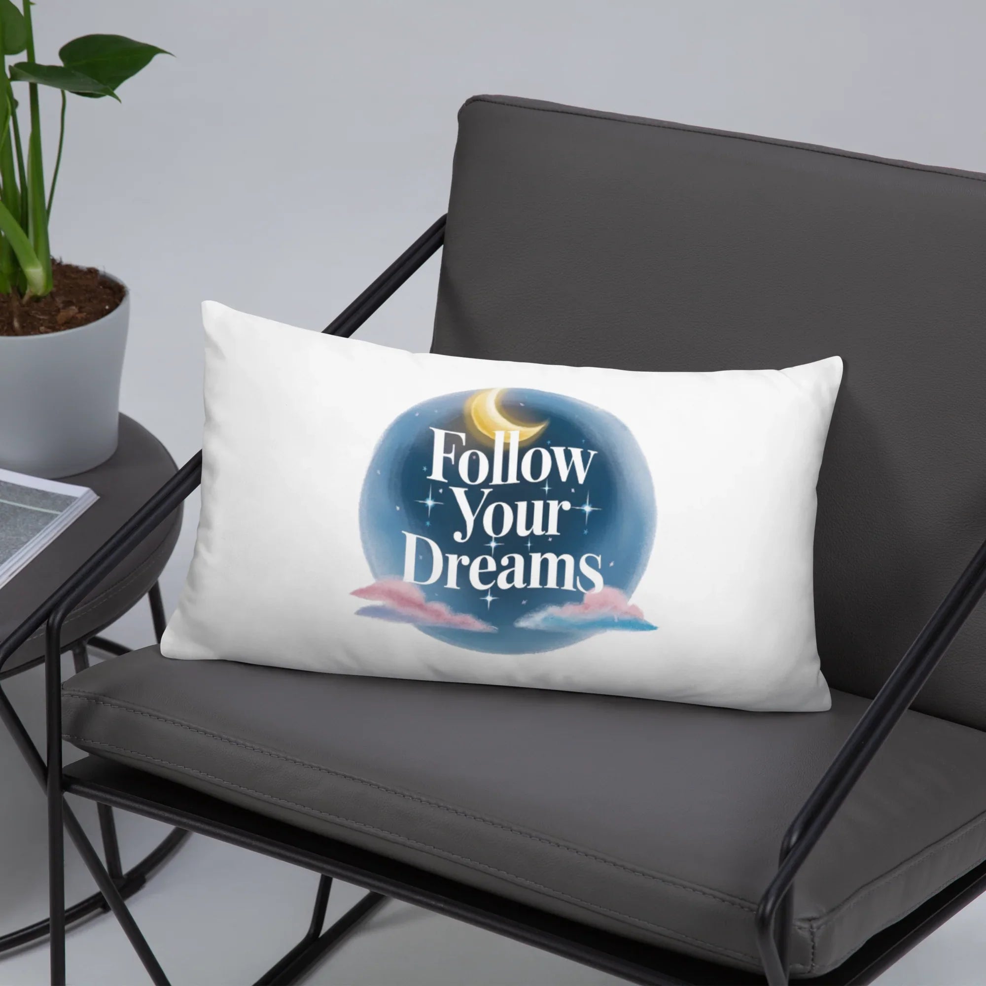 Follow Your Dreams Pillow – Celestial Quote Cushion - RaZits