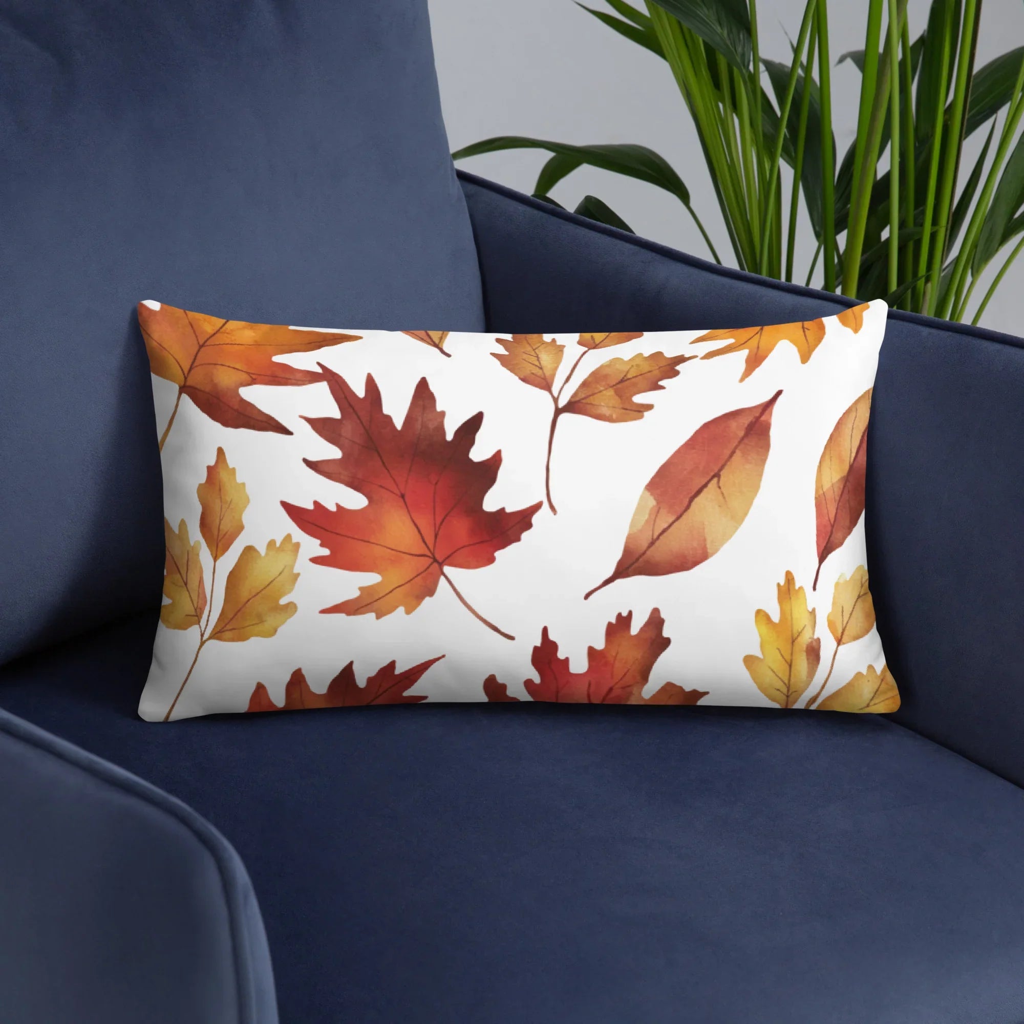 Fall Leaves Throw Pillow – Watercolor Autumn Leaf Print | Cozy Seasonal Cushion for Rustic & Thanksgiving Decor - RaZits