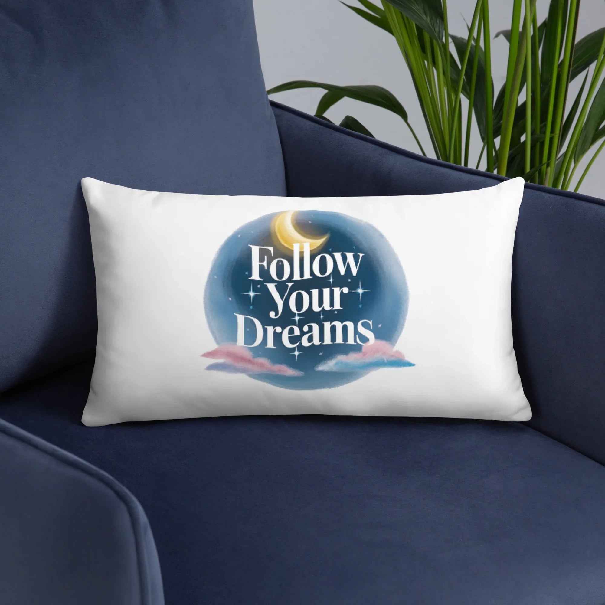Follow Your Dreams Pillow – Celestial Quote Cushion - RaZits