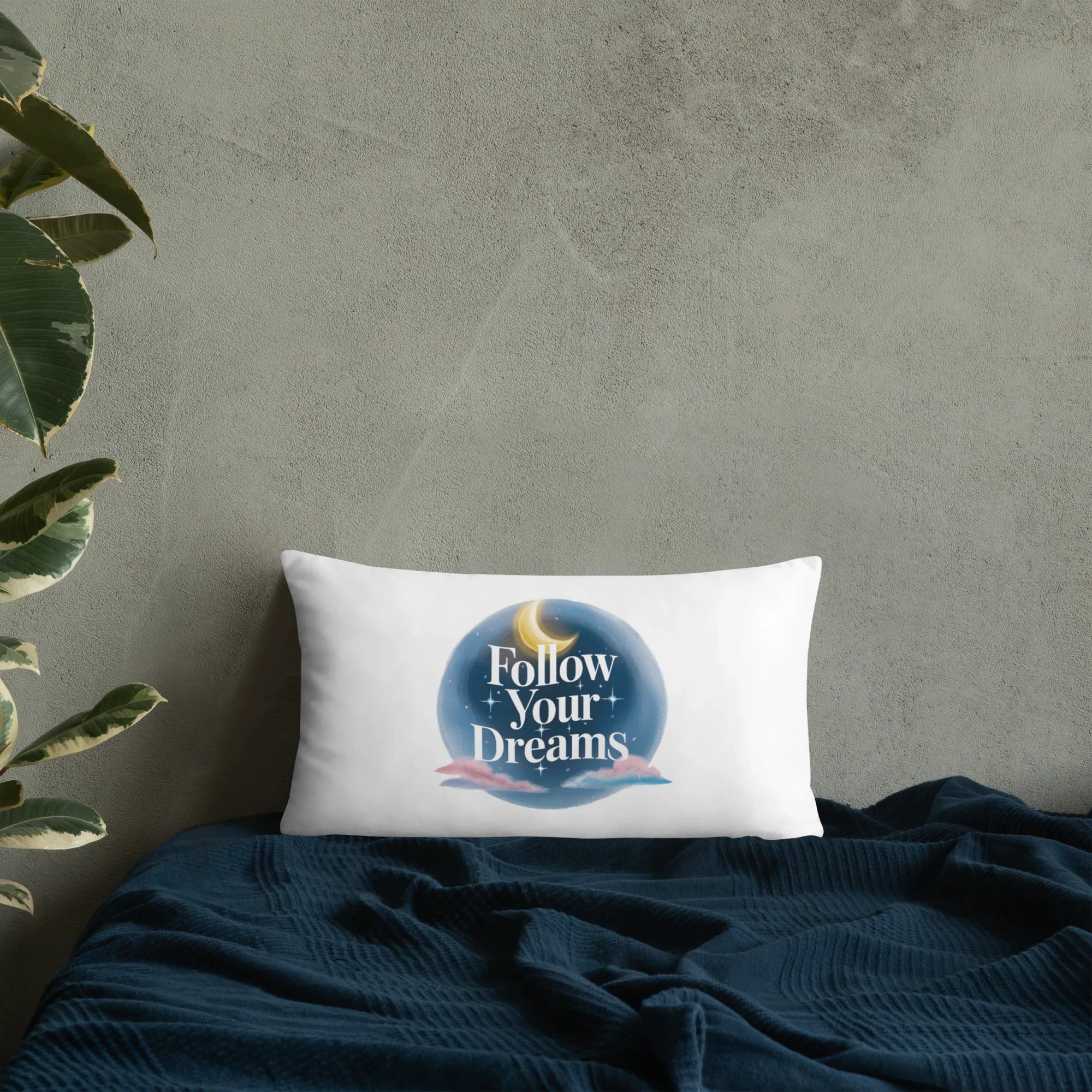 Follow Your Dreams Pillow – Celestial Quote Cushion - RaZits