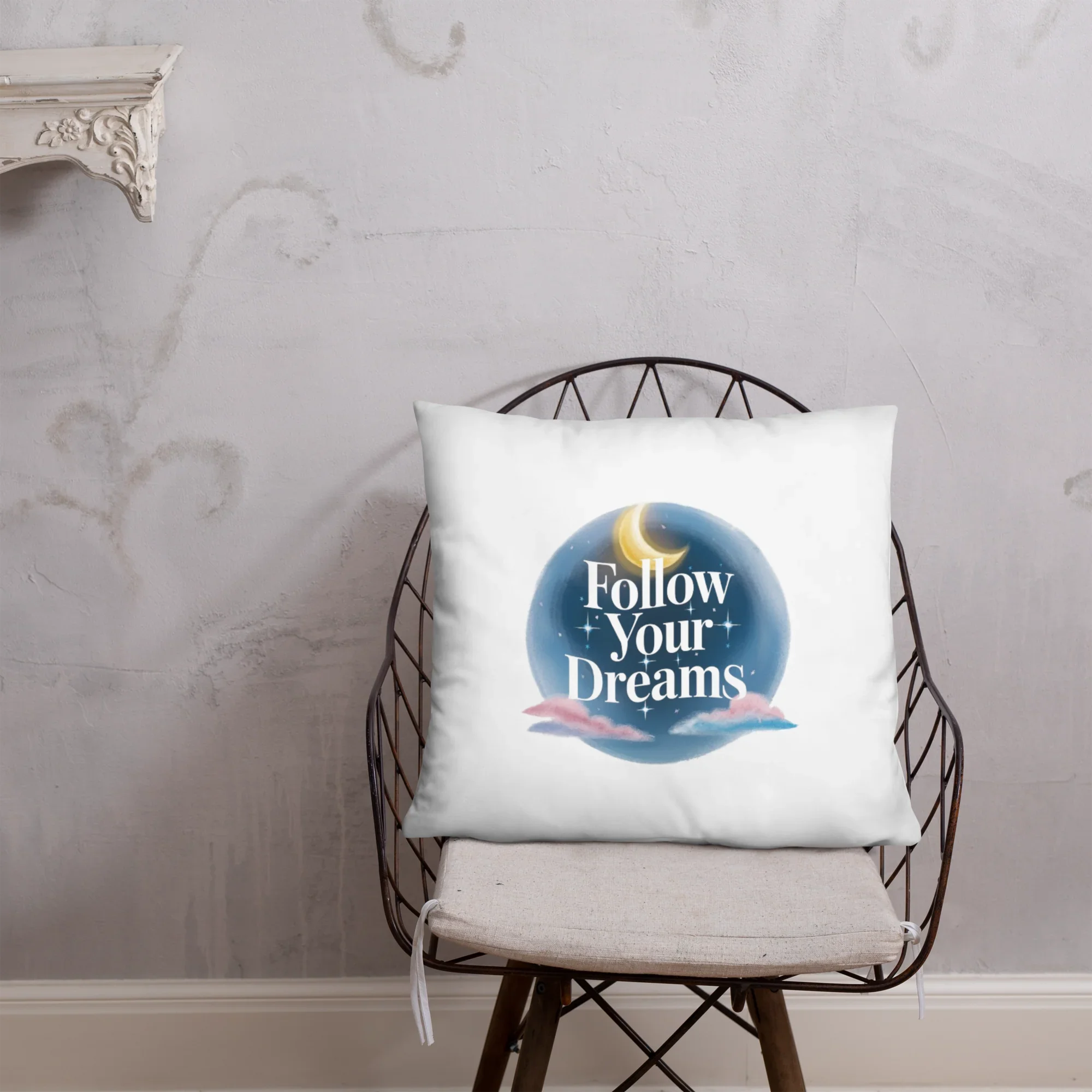Follow Your Dreams Pillow – Celestial Quote Cushion - RaZits