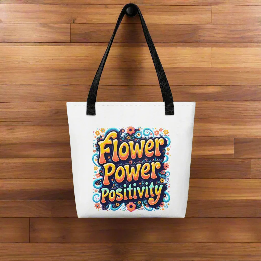 Flower Power Positivity Tote Bag – Psychedelic Floral Energy - RaZits