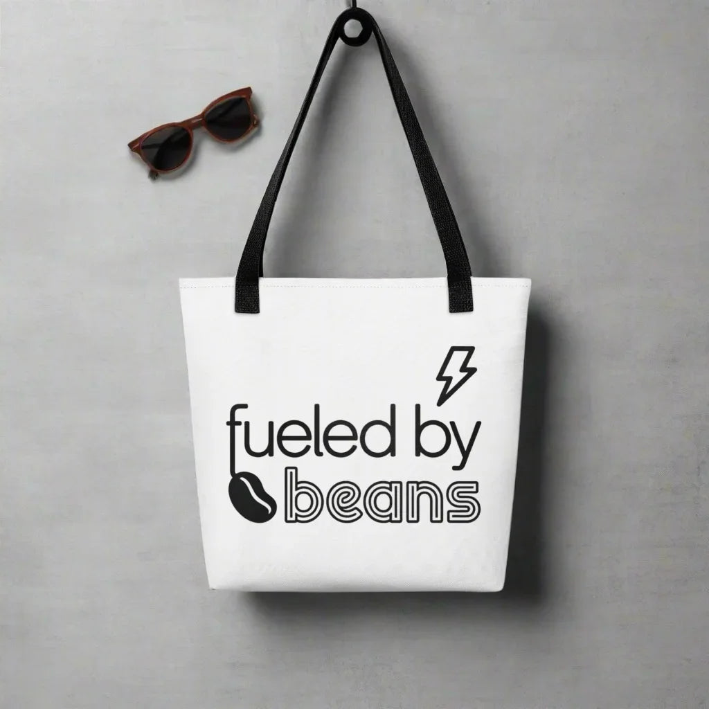 Fueled by Beans Tote Bag – Coffee Power Design - RaZits