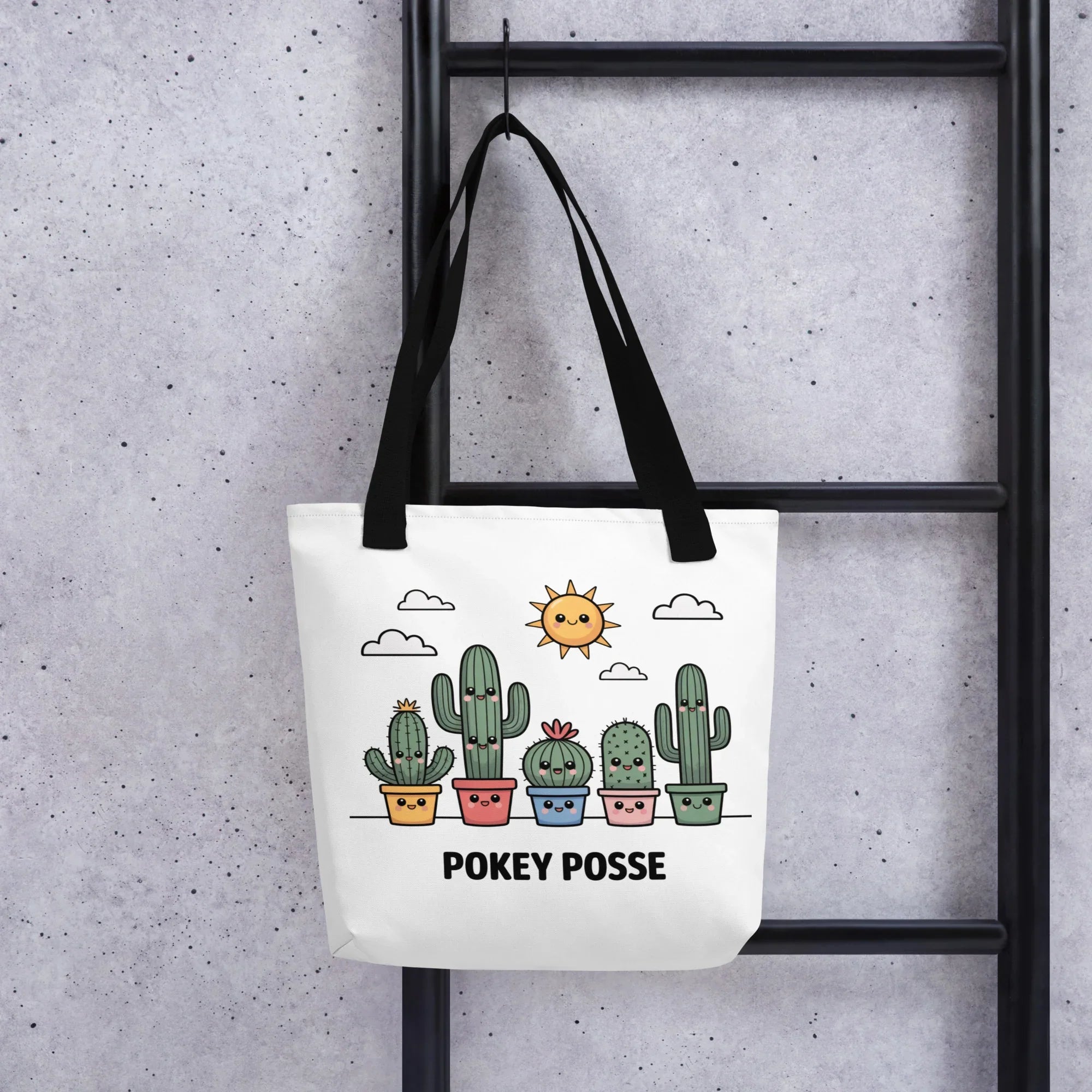 Pokey Posse Tote Bag – Kawaii Cactus Family Lineup - RaZits