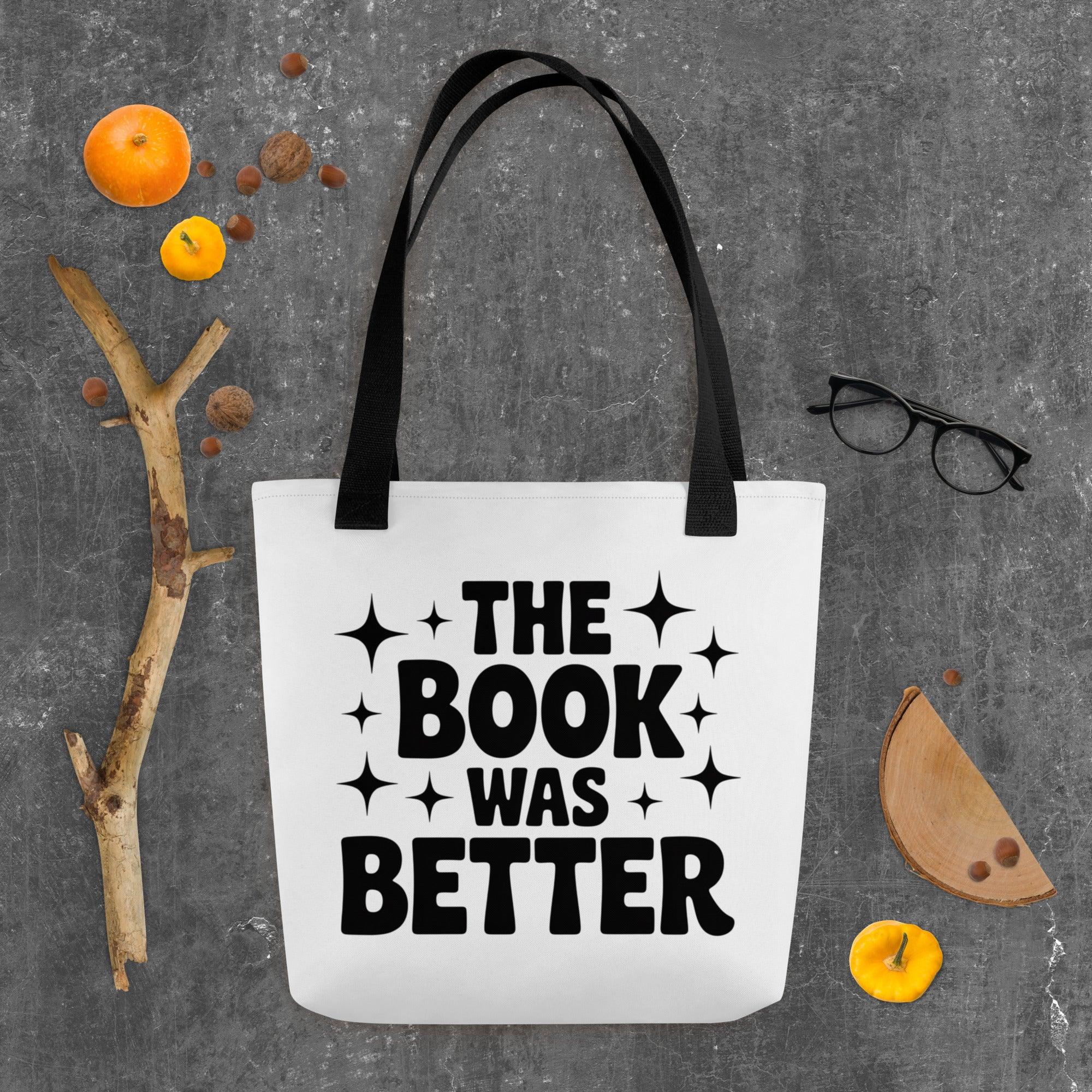 The Book Was Better Tote – Bookworm Sparkle Quote Bag - RaZits