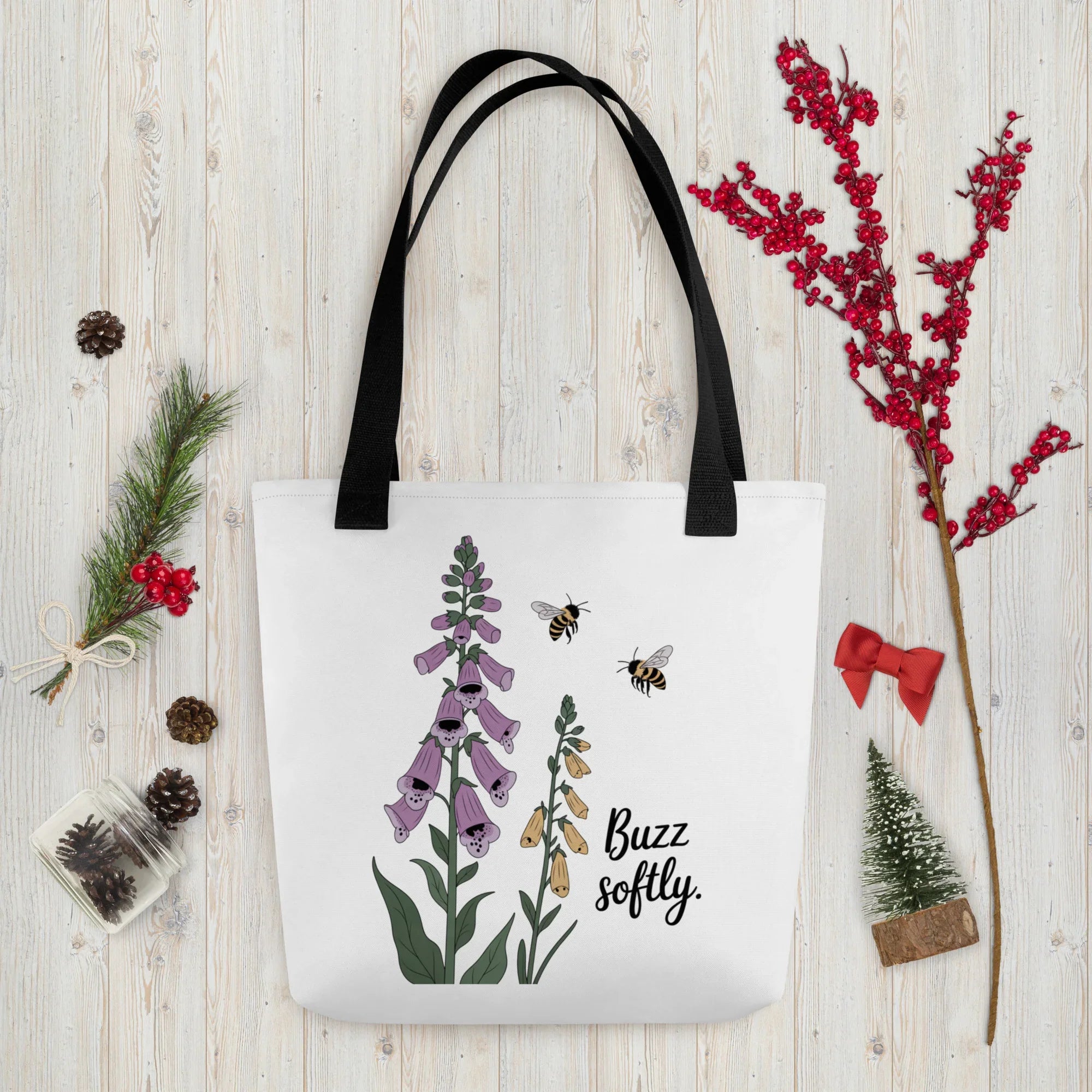 Buzz Softly Tote – Bee & Foxglove Cottagecore Bag - RaZits