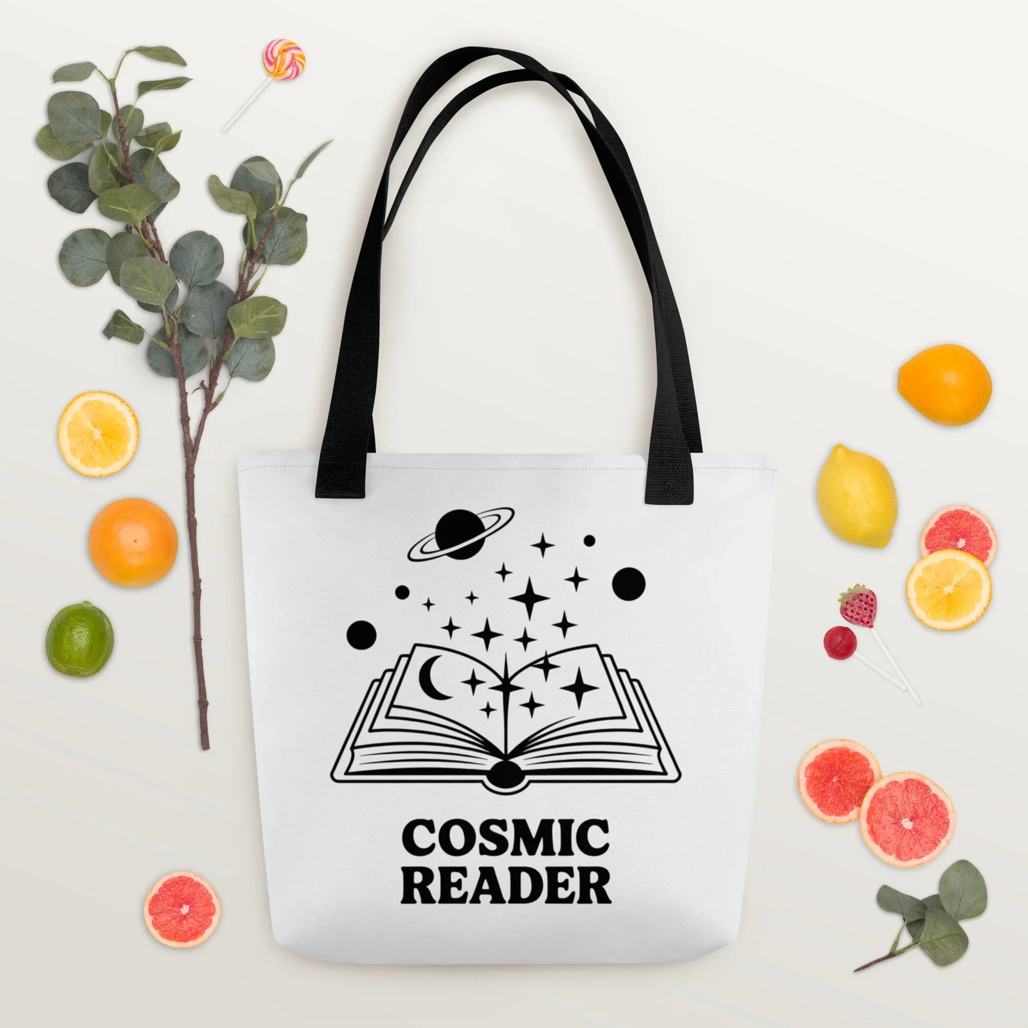 Cosmic Reader Tote Bag – Open Book & Stars - RaZits