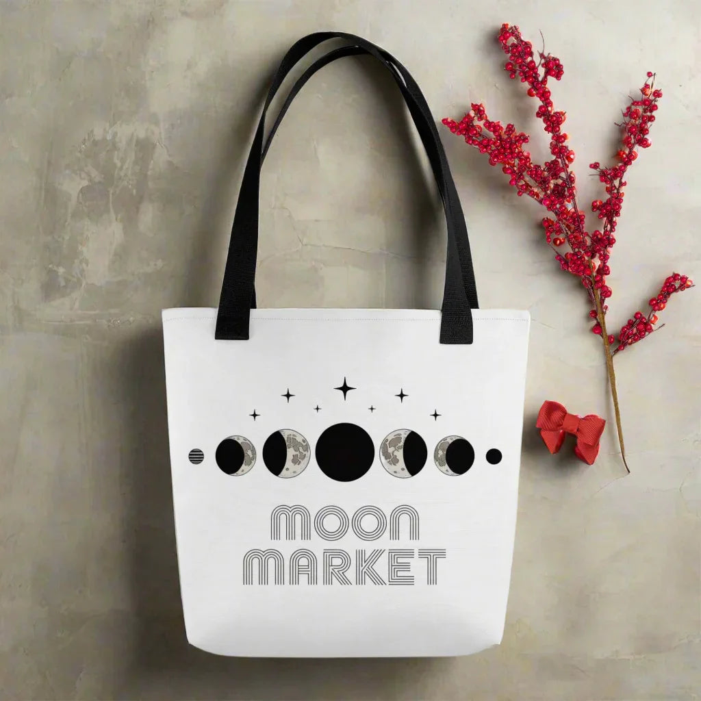 Moon Market Tote Bag – Lunar Phases Design - RaZits
