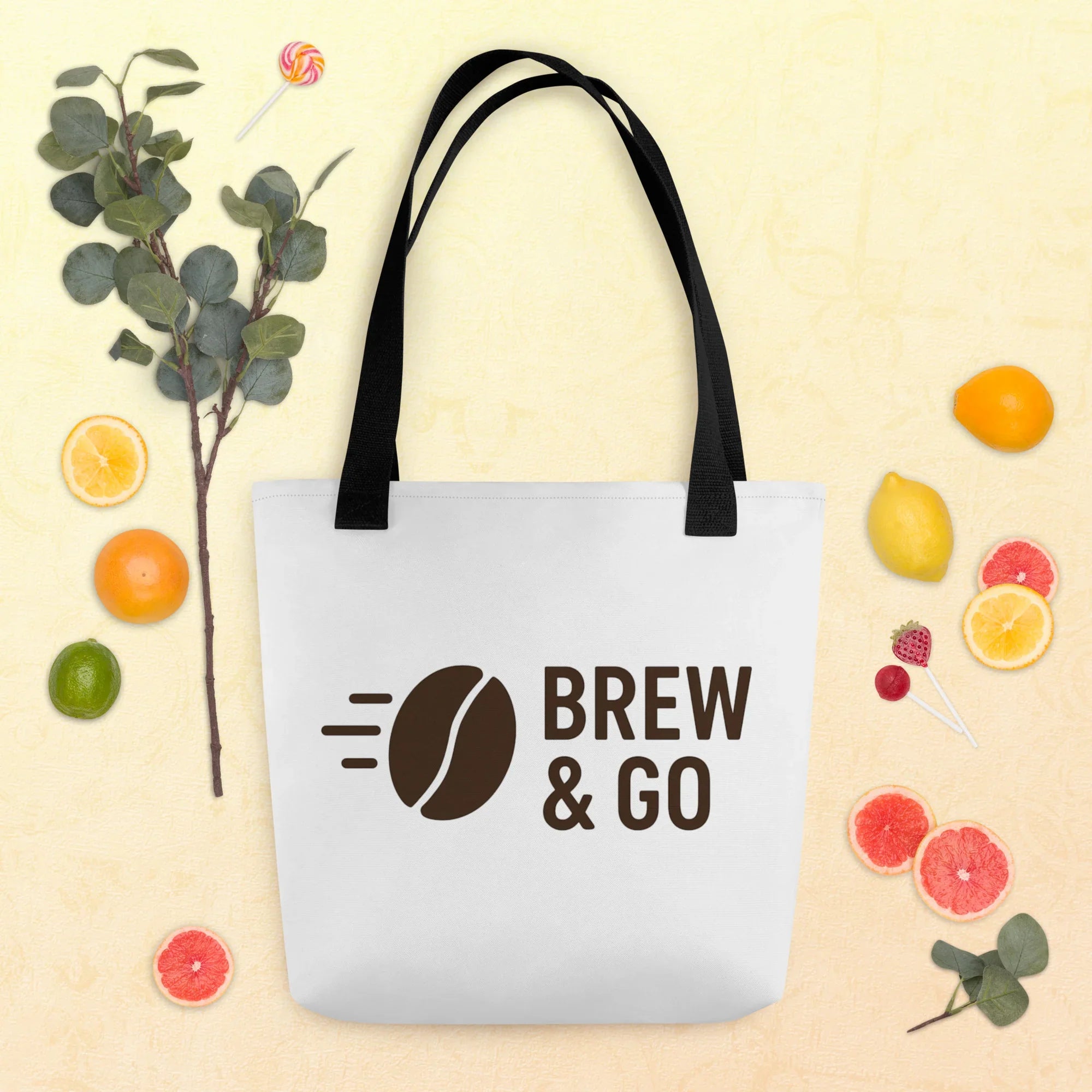 Brew & Go Tote Bag – Speedy Coffee Bean Print - RaZits