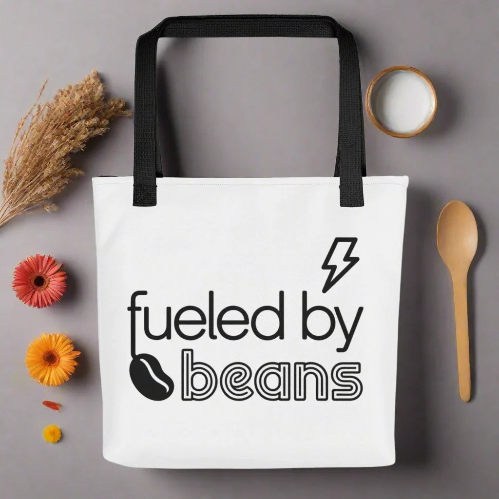 Fueled by Beans Tote Bag – Coffee Power Design - RaZits