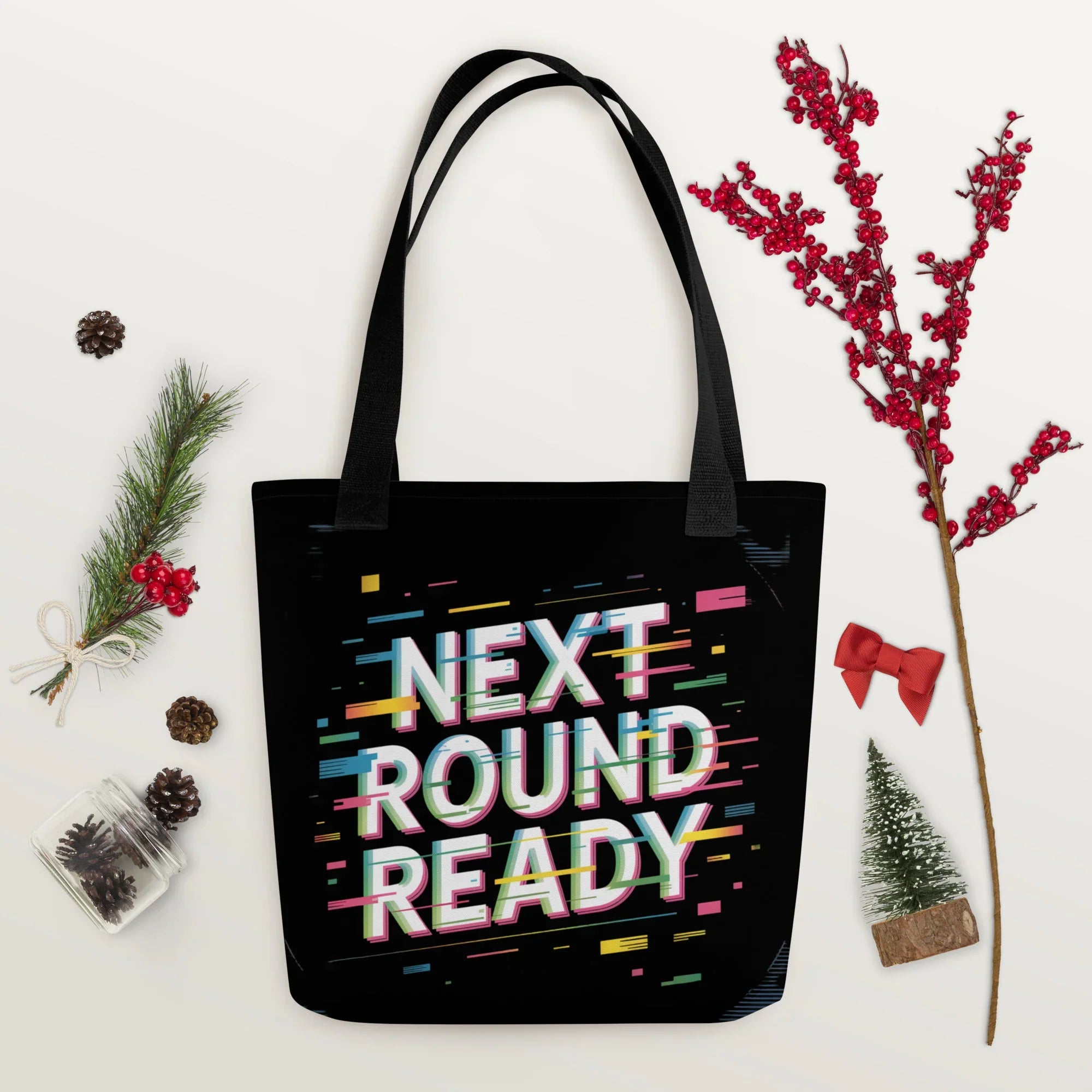 Next Round Ready – Gaming Tote Bag with Glitch Art Design - RaZits
