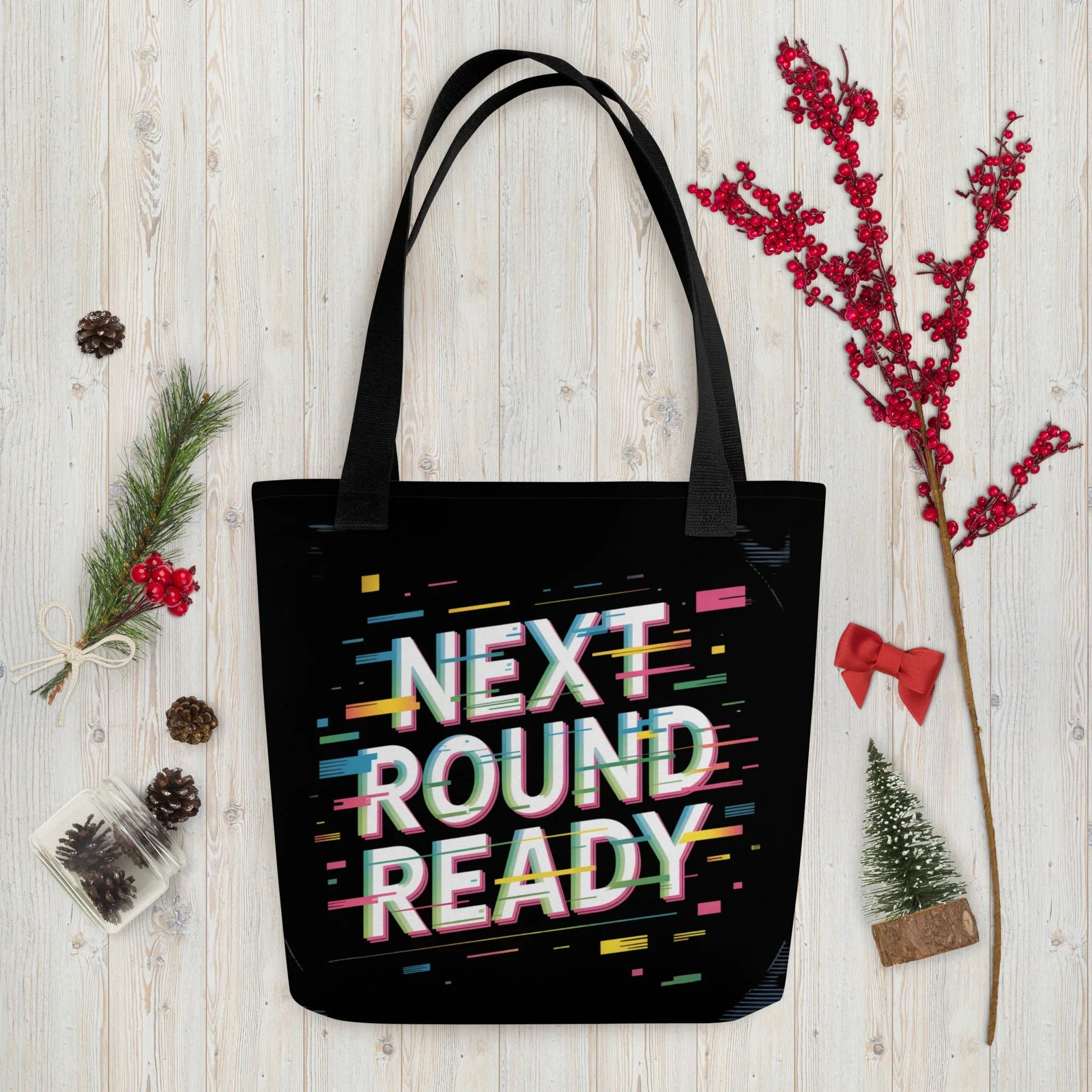 Next Round Ready – Gaming Tote Bag with Glitch Art Design - RaZits