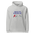 Backyard Bird Hoodie in Heather Grey, front view: WHERE'D THE REGULARS GO? above three birds with a gap