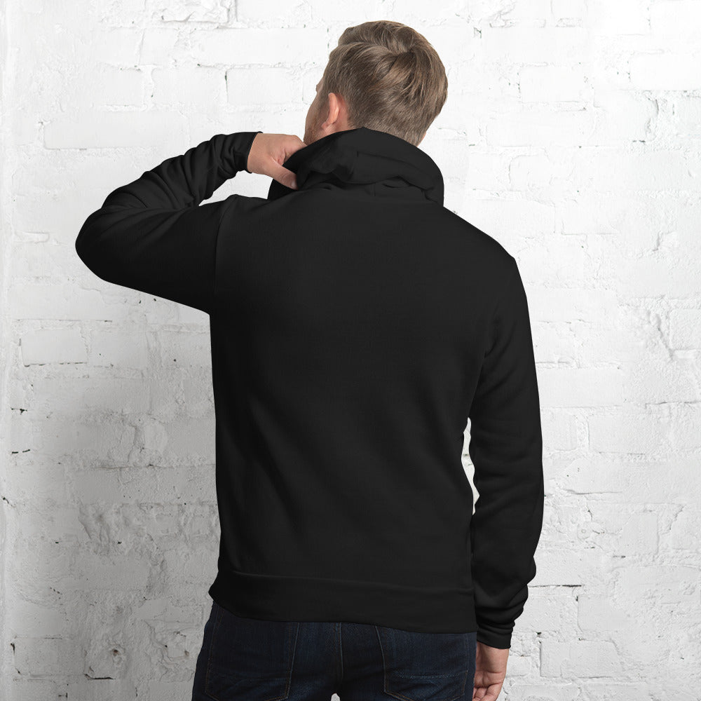 Band mom and band dad hoodie lifestyle back view on model - plain black back panel