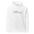Bird Lady Hoodie in White, front view: MY BIRDS. NOT MY PETS. with a small songbird