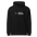 Bird Lover Hoodie in Black, front view: two hands passing a seed scoop beside WHO'S ON FEEDER DUTY?