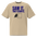 Bird Shirt in Faded Khaki, front view: SAW IT. THAT COUNTS. above a bird beside an empty photo frame