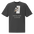 Bird T Shirt in Faded Black, front view: a chickadee tucking a seed into birch bark above SEED FOR LATER