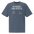 Bird Watcher Shirt in Faded Indigo, front view: MY BUDGET. THEIR APPETITE. above a receipt and a pecking songbird
