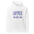 Bird Watching Hoodie in White, front view: LAYERED FOR BIRD TIME with a watcher, a chair and binoculars