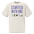 Birding Shirt in Faded Bone, front view: STARTED WITH ONE above a row of five bird feeders