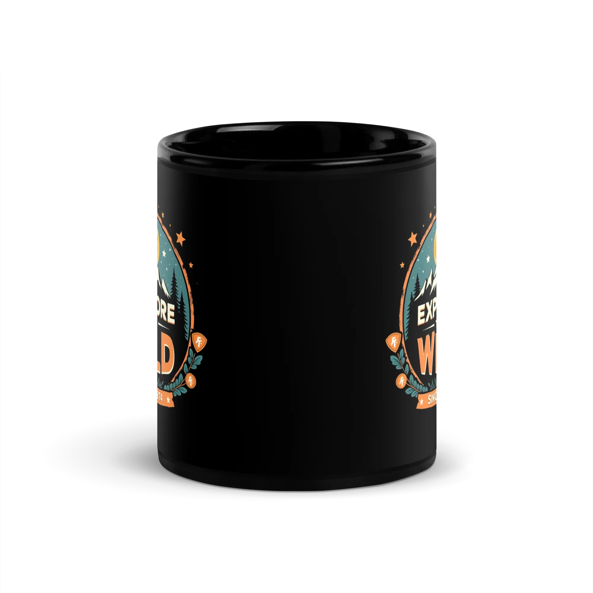Explore the Wild – Glossy Black Mug for Outdoor Lovers - RaZits