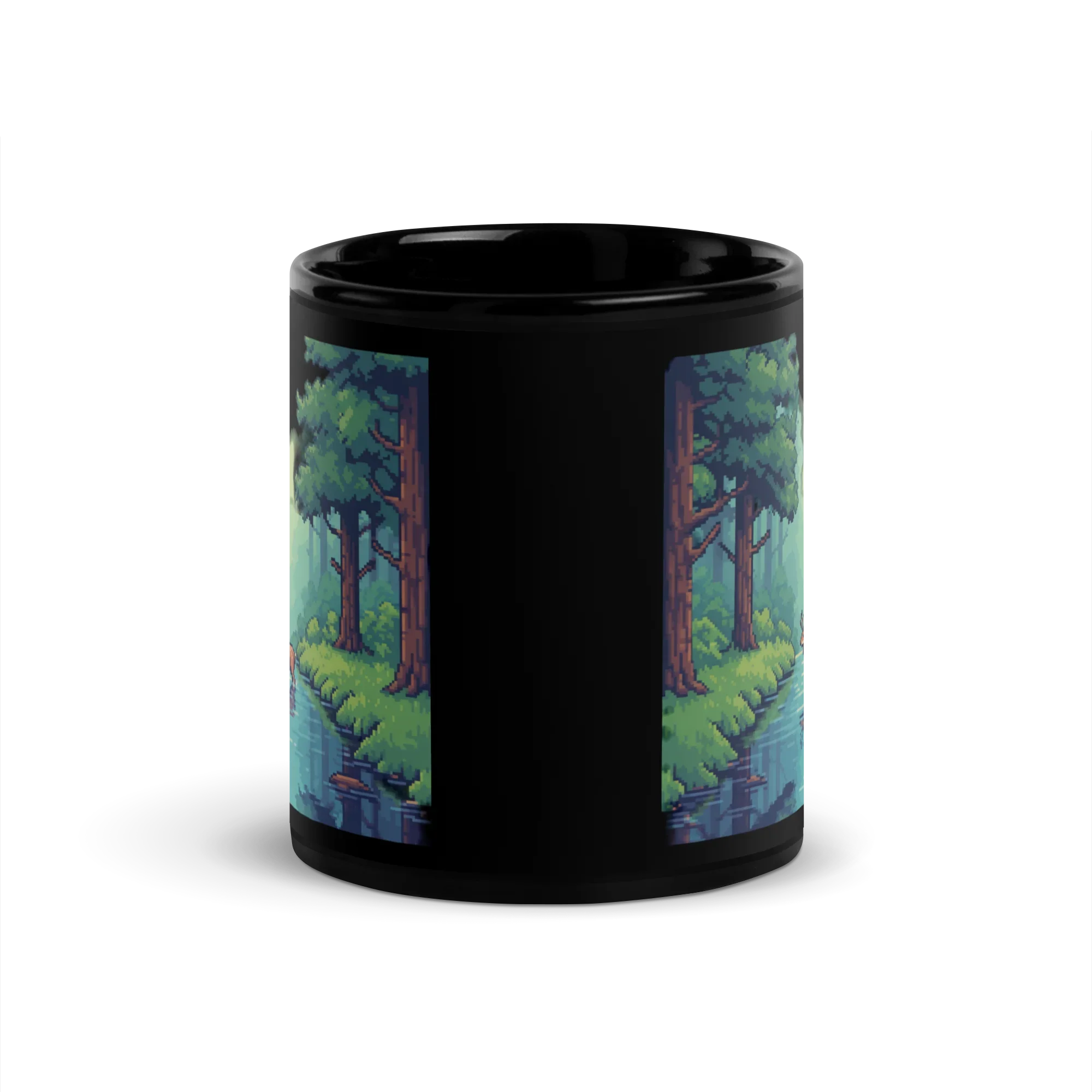 Tranquil Pixel Grove Mug – Retro Forest Scene for Nature-Loving Gamers - RaZits