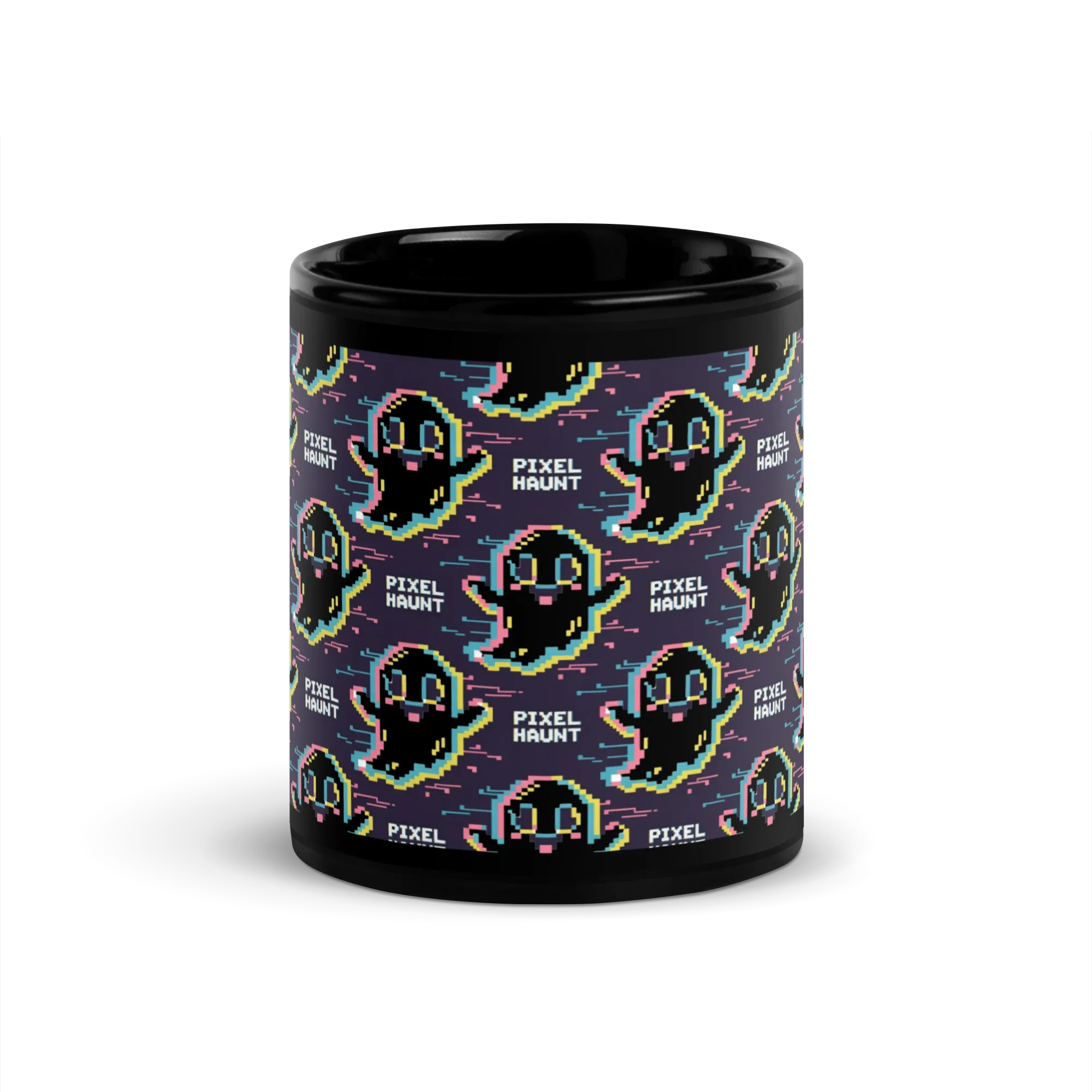 Pixel Haunt Ghost Mug – Retro Gamer Halloween Pixel Art Design - RaZits