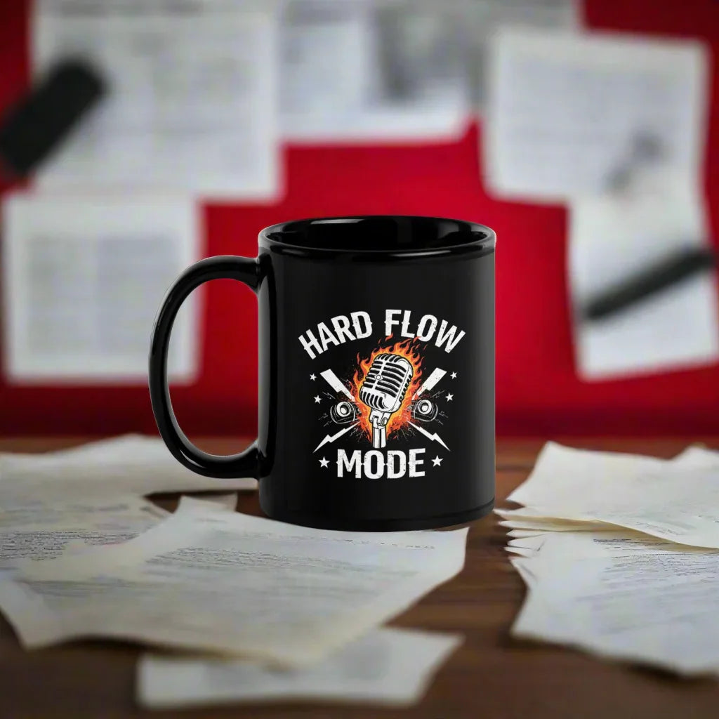 Hard Flow Mode – Ceramic Glossy Black Mug - RaZits