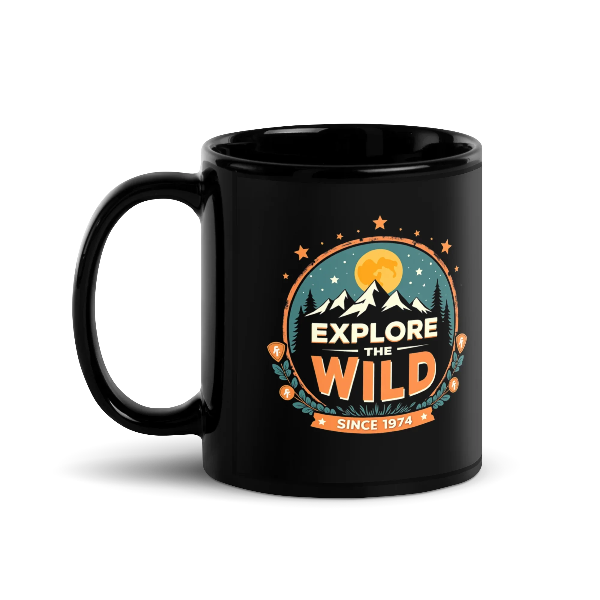 Explore the Wild – Glossy Black Mug for Outdoor Lovers - RaZits