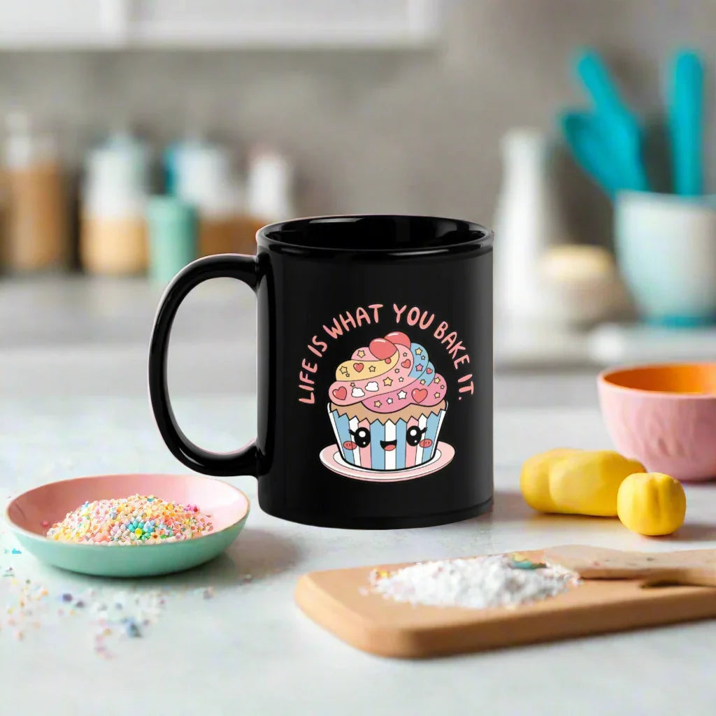 Unique Coffee Lover Gift – Sleek Black Ceramic Mug (11 oz & 15 oz) - RaZits