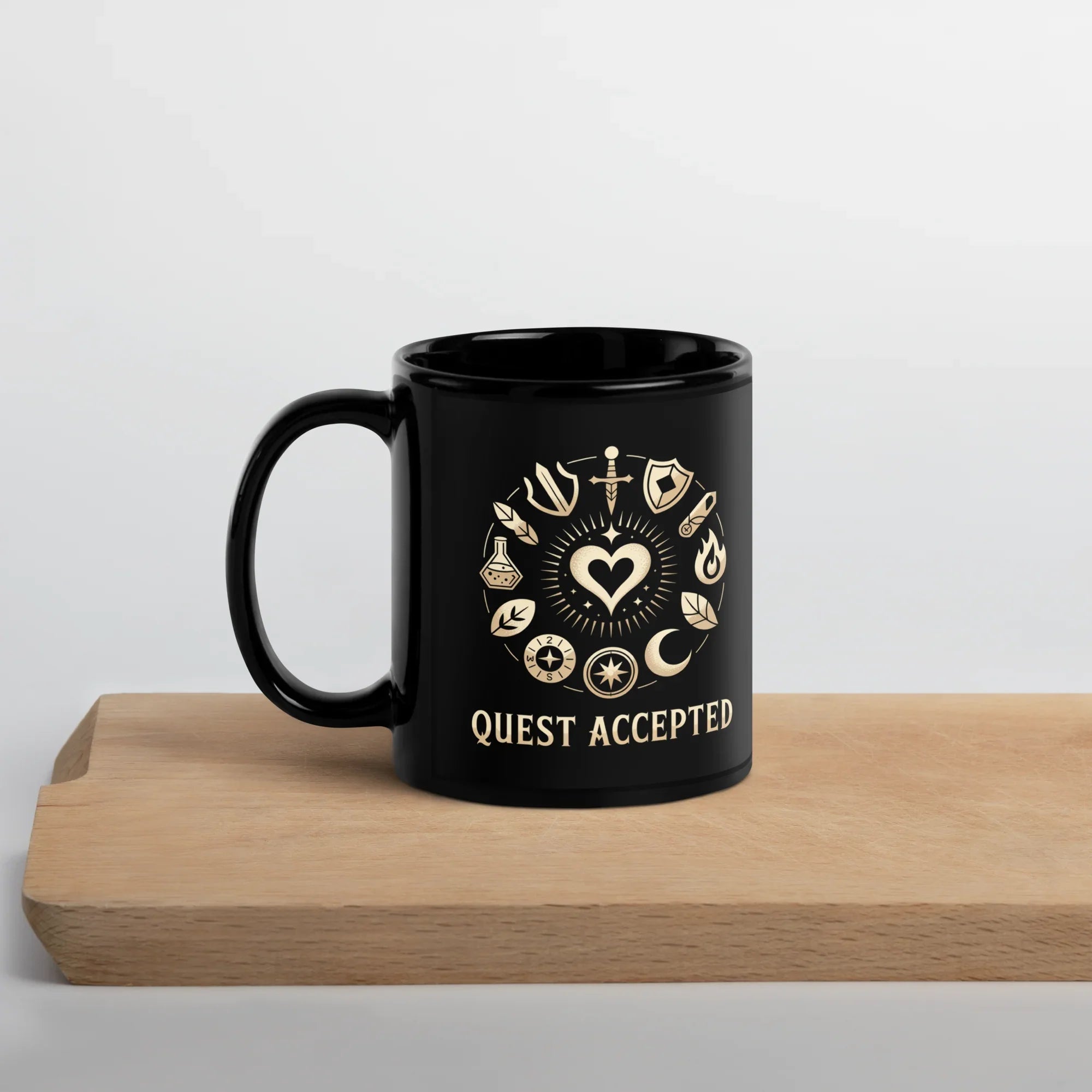 Quest Accepted – Golden Fantasy Emblem for RPG & Adventure Gamers - RaZits