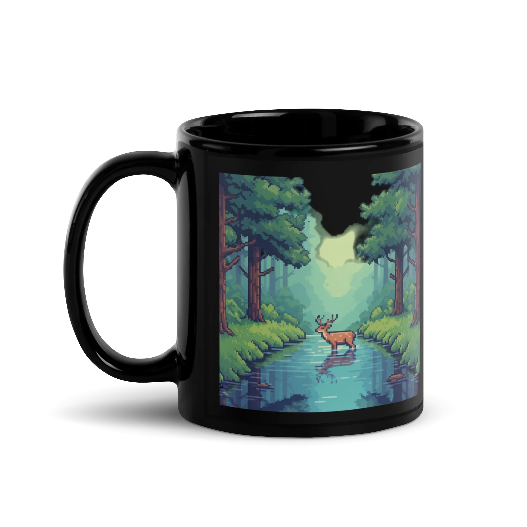 Tranquil Pixel Grove Mug – Retro Forest Scene for Nature-Loving Gamers - RaZits