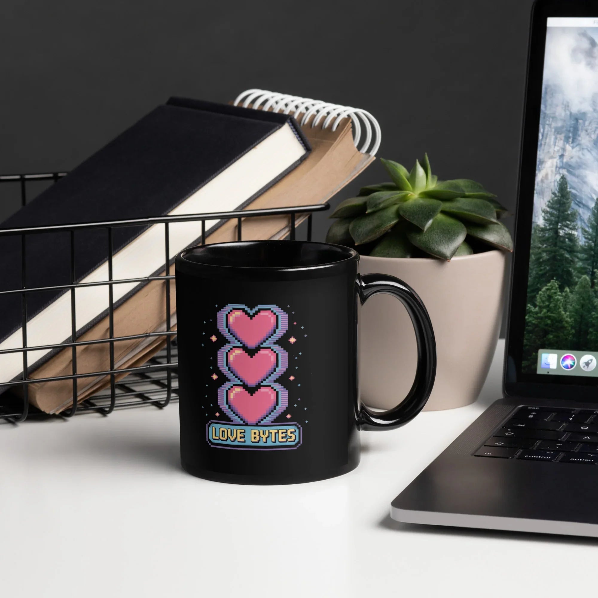 LOVE BYTES Pixel Heart – Retro Gaming Mug for Geeks & Gamers - RaZits