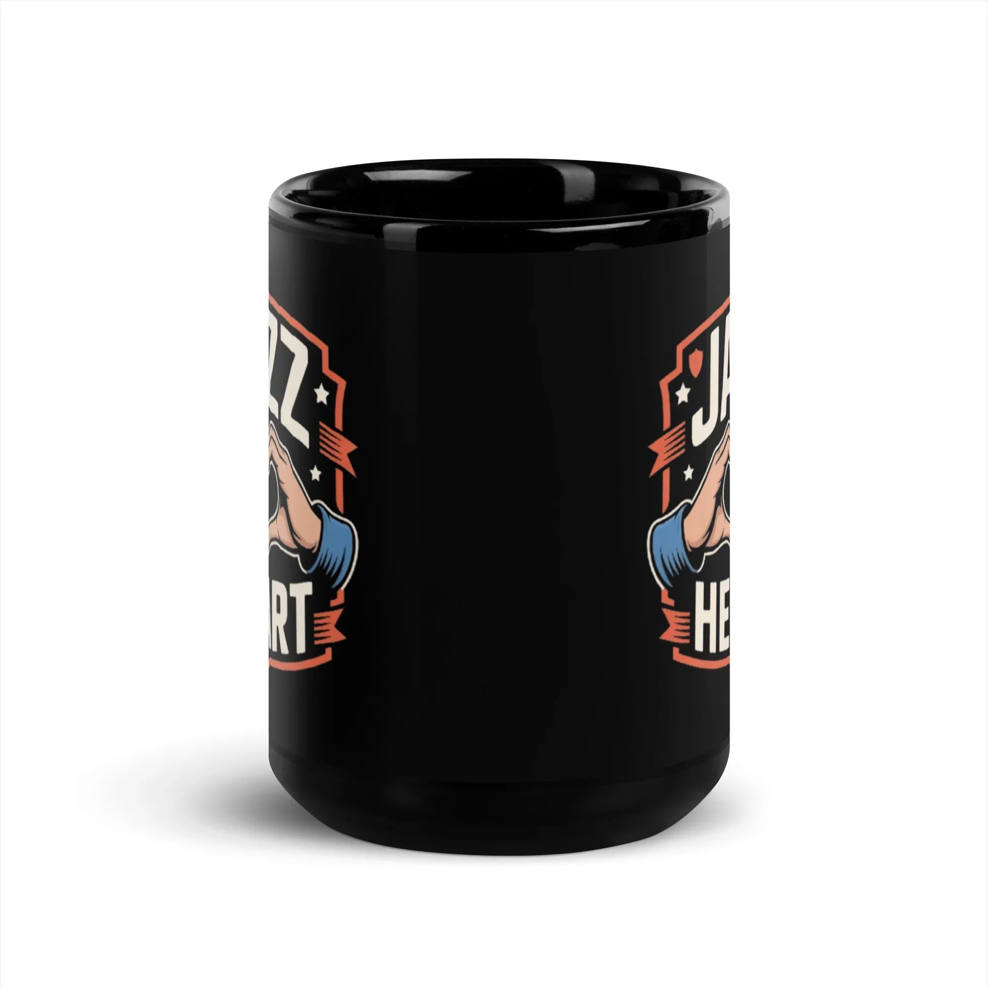 Jazz Heart – Ceramic Glossy Black Mug - RaZits