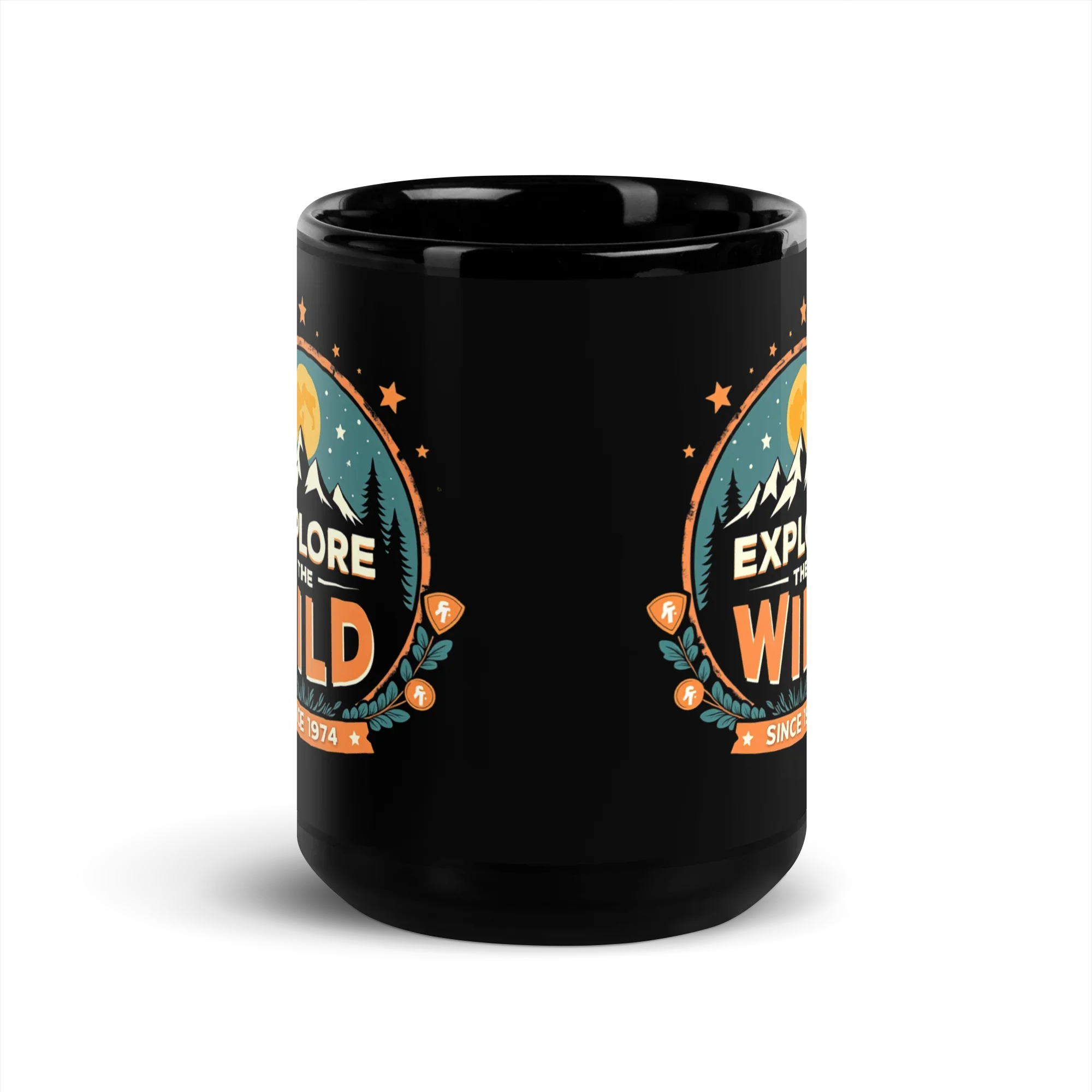 Explore the Wild – Glossy Black Mug for Outdoor Lovers - RaZits