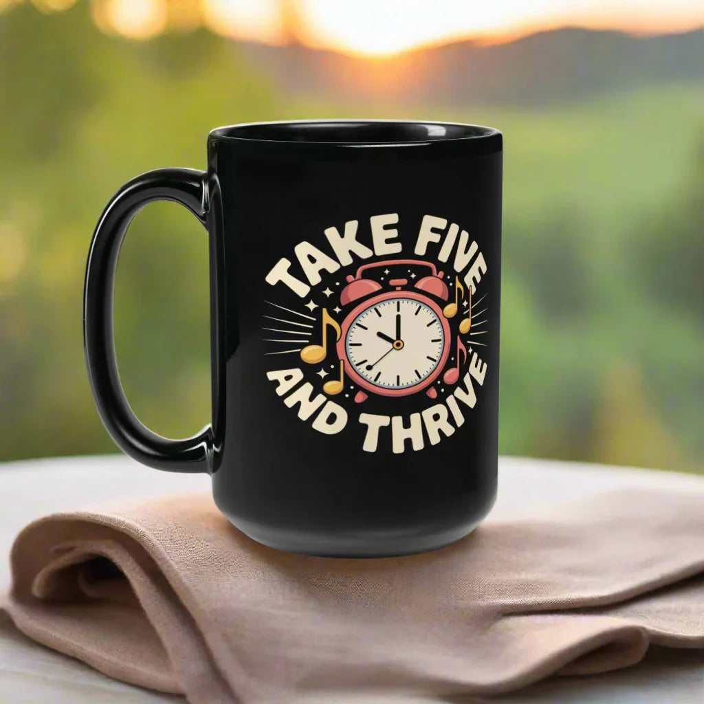 Take Five and Thrive Mug – Jazzy Wake-Up Call - RaZits