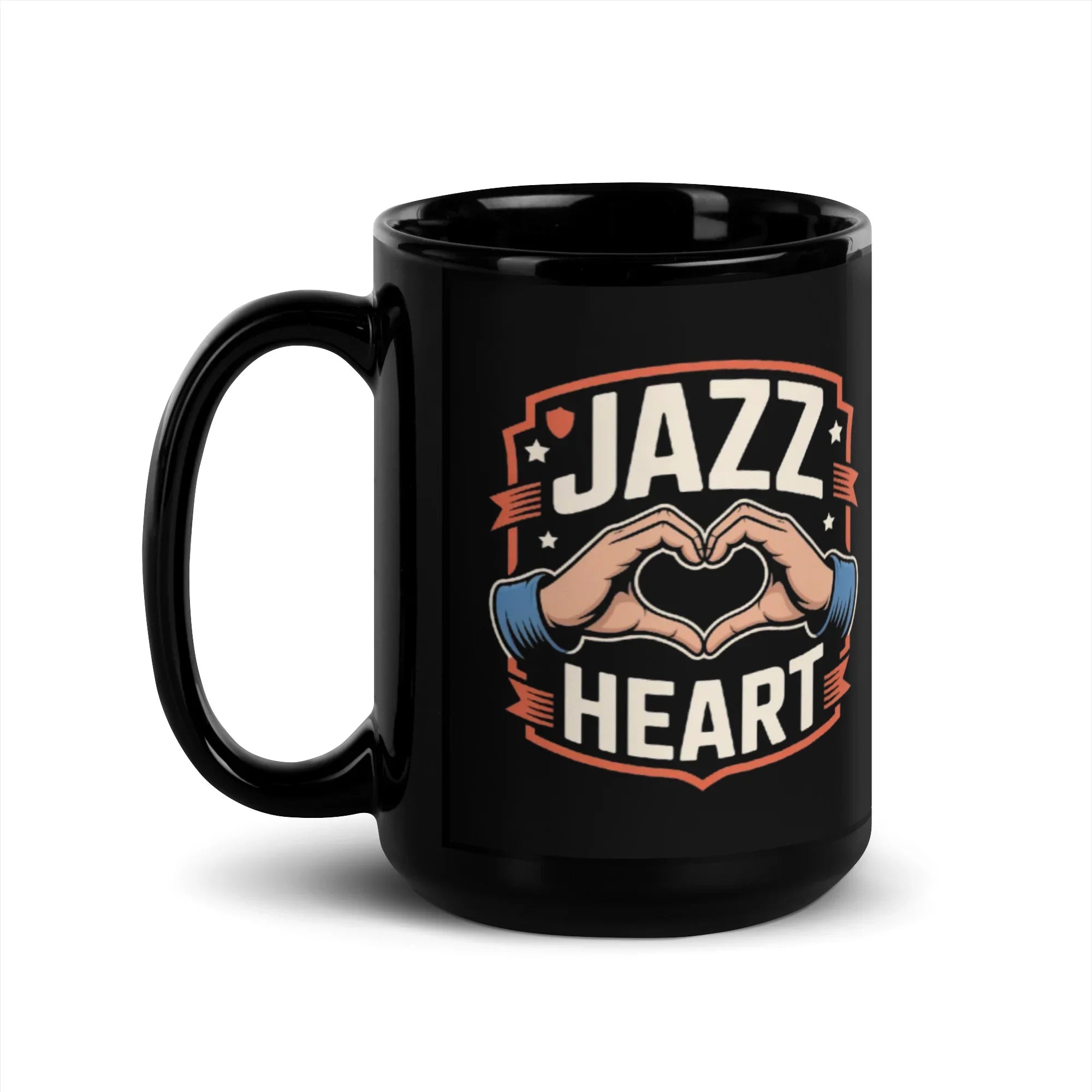 Jazz Heart – Ceramic Glossy Black Mug - RaZits
