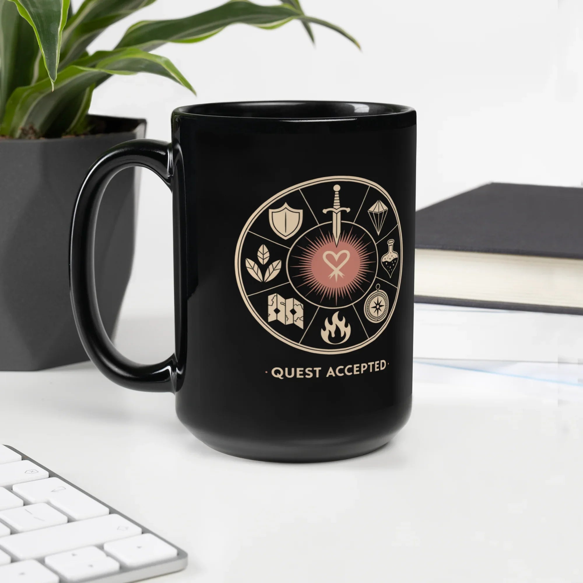 Quest Accepted Gamer Mug – Fantasy Quest Design & Adventure Gaming Gift - RaZits