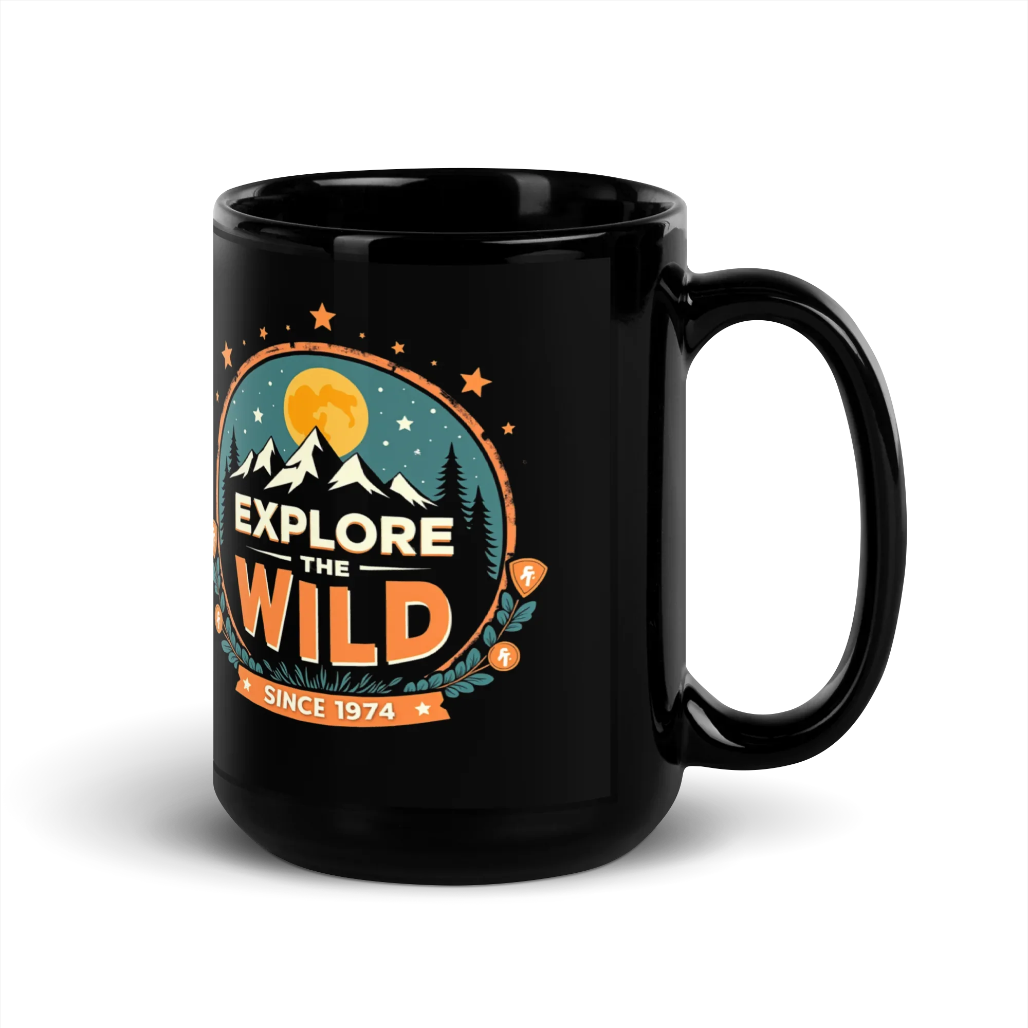 Explore the Wild – Glossy Black Mug for Outdoor Lovers - RaZits