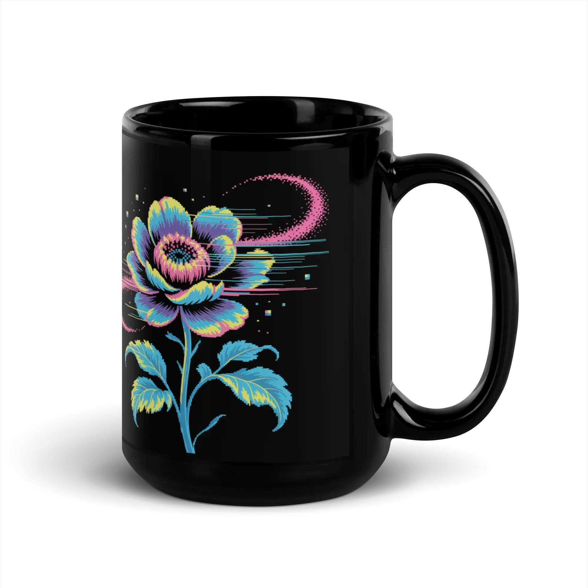Pixel Bloom Art – Glitch Flower Design & Synthwave Floral Aesthetic - RaZits