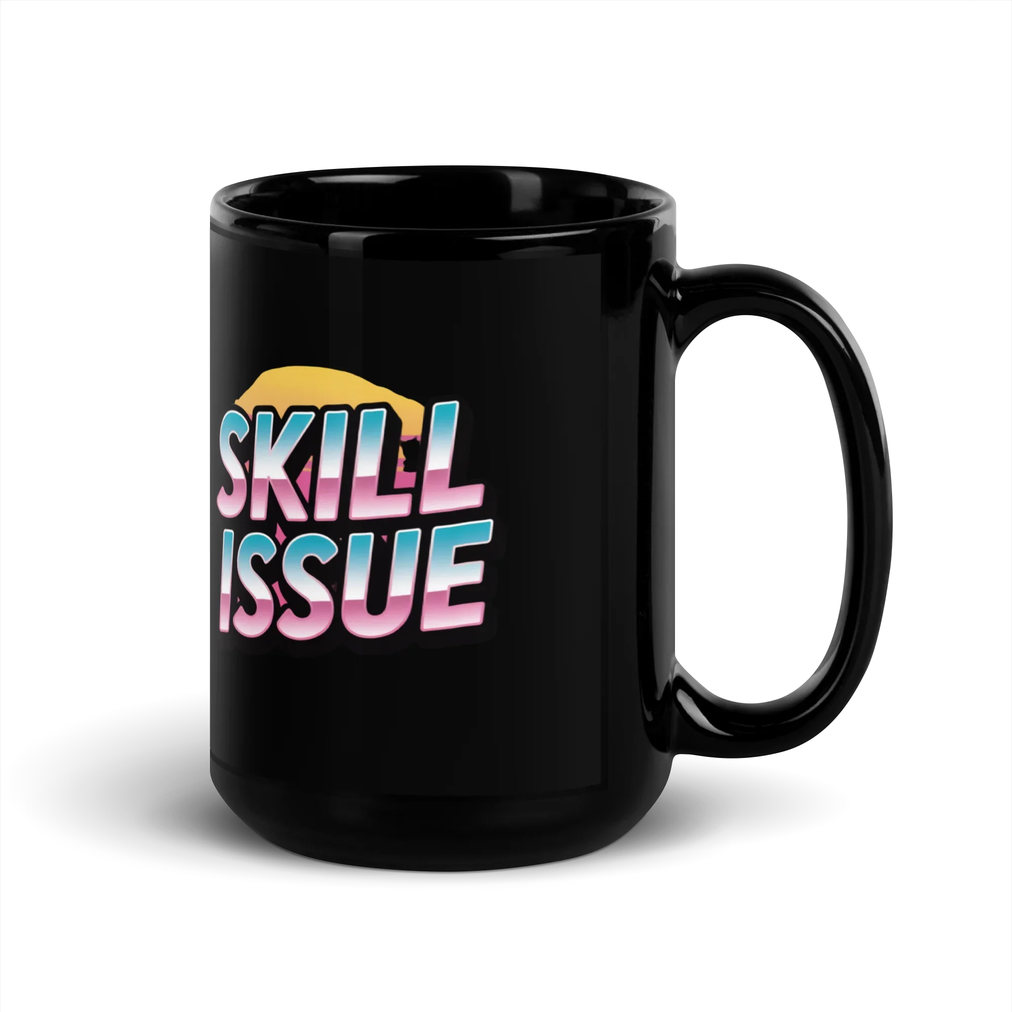 Skill Issue Retro Gaming Mug – Neon Gamer Quote Design for Streamers and Esports Fans - RaZits