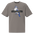 Blue Jay Shirt in Faded Grey, front view: a blue jay under an OPINIONS WITH FEATHERS banner
